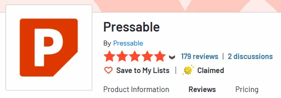 Pressable G2 Ratings