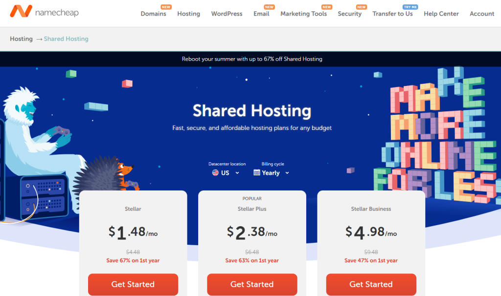 Namecheap – Best Value Domain + Hosting Combo