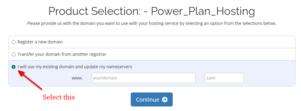 Enter Domain Details