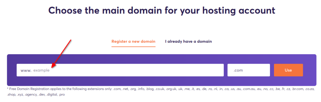 Enter your domain details for ChemiCloud Hosting