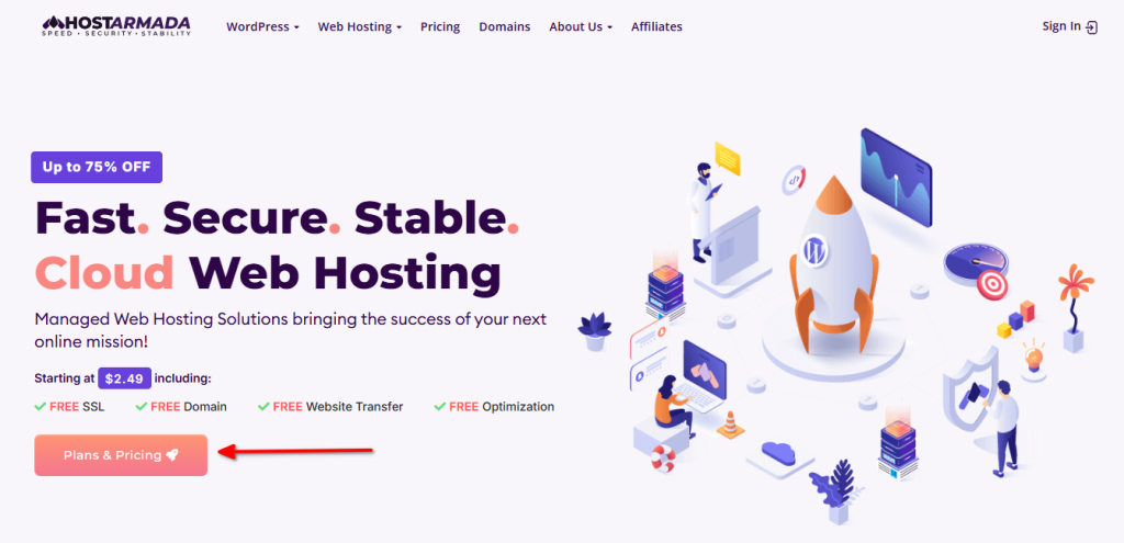 HostArmada Coupon Landing Page
