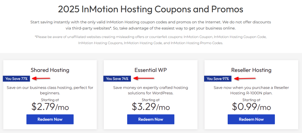 InMotion Hosting Coupons for Shared, WordPress, Reseller, and VPS Hosting