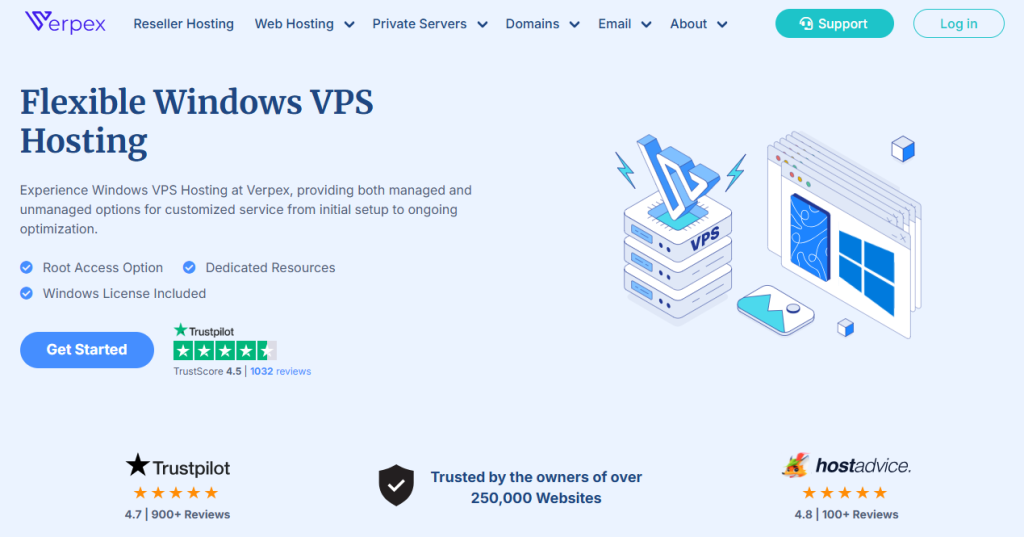 Verpex Windows Managed VPS Server Provider