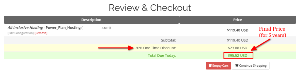 WebHostingPad Deal Price