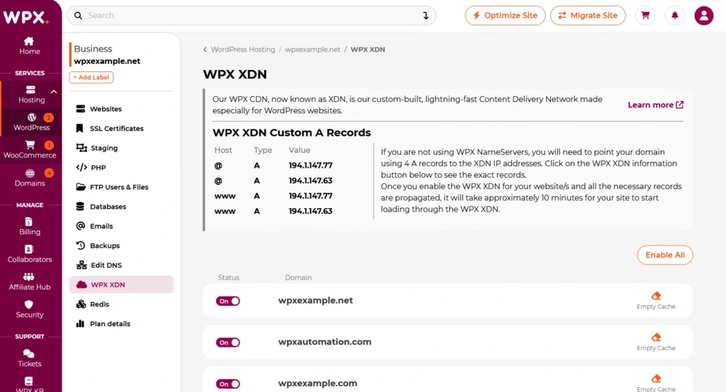 WPX CDN XDN