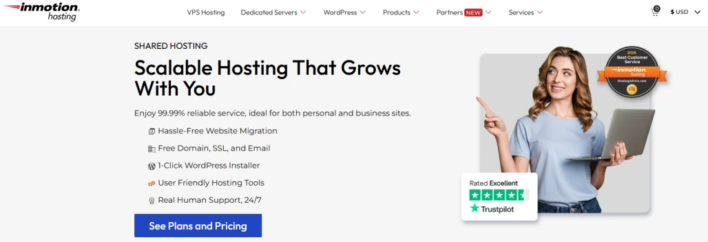 InMotion Hosting - Best Web Hosting for Businessed that need large storage